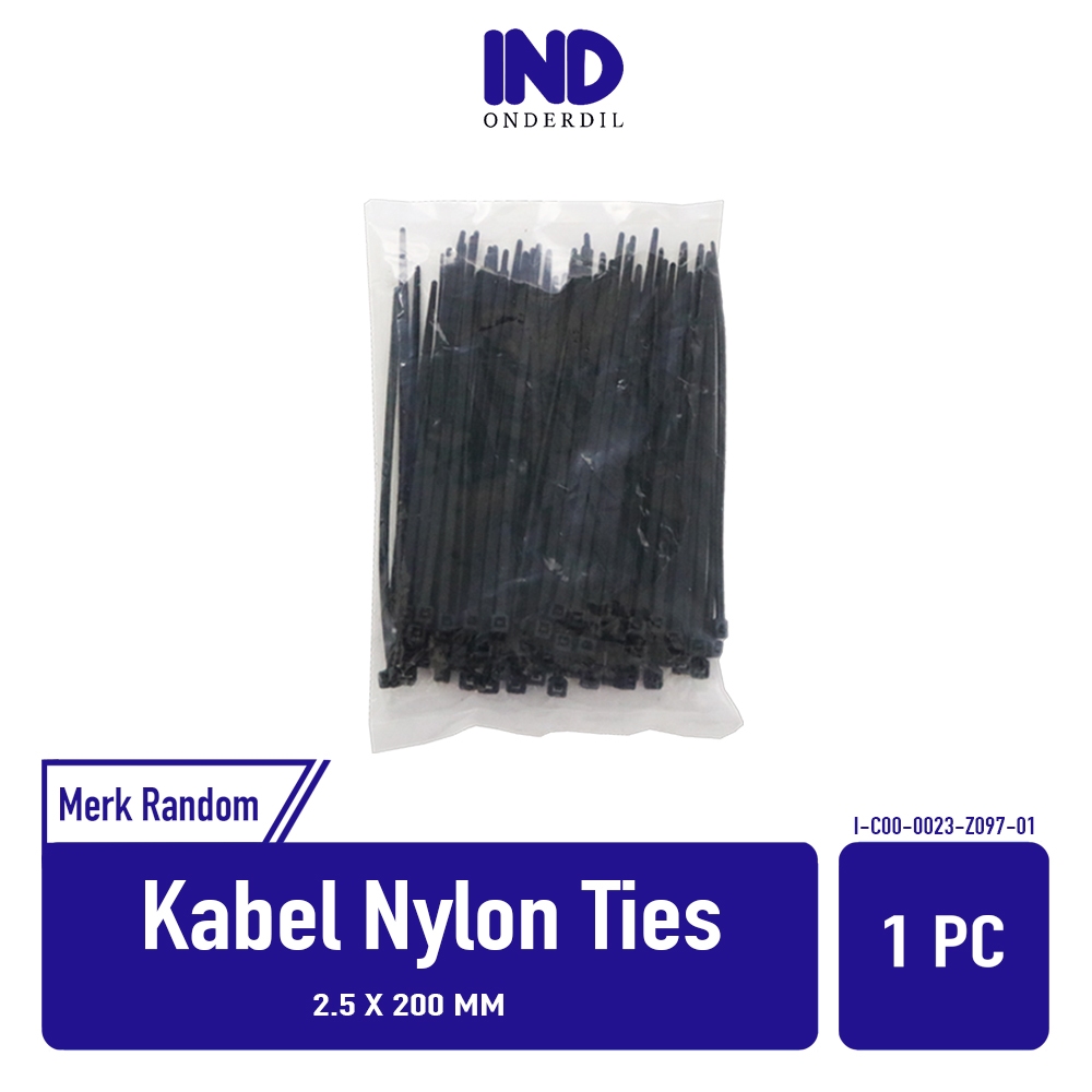 

Kabel-Cable-Pengkitat Nylon-Nilon Tie-Ties-Tis 2.5x200-2.5 x 200 mm Hitam 100 Pcs-Biji