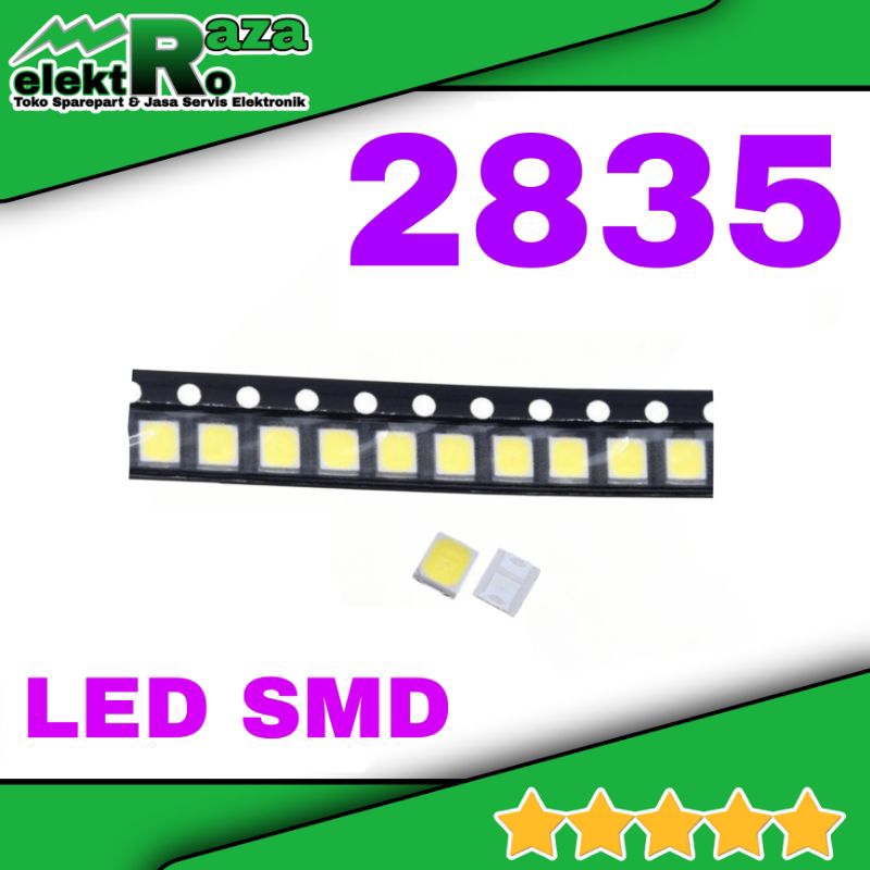 Led SMD 2835 3V 6V 9V 0.5W 1W 1.5W Putih 3 Volt 9 Volt White