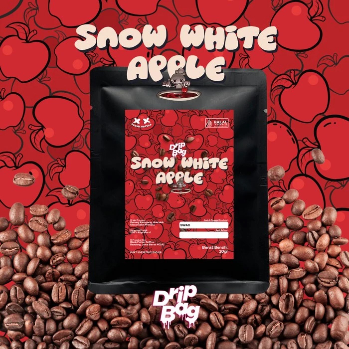 

Snow White Apple (1 pcs ) Drip Bag Coffee - ( kopi instant filter ) BLACK POTION