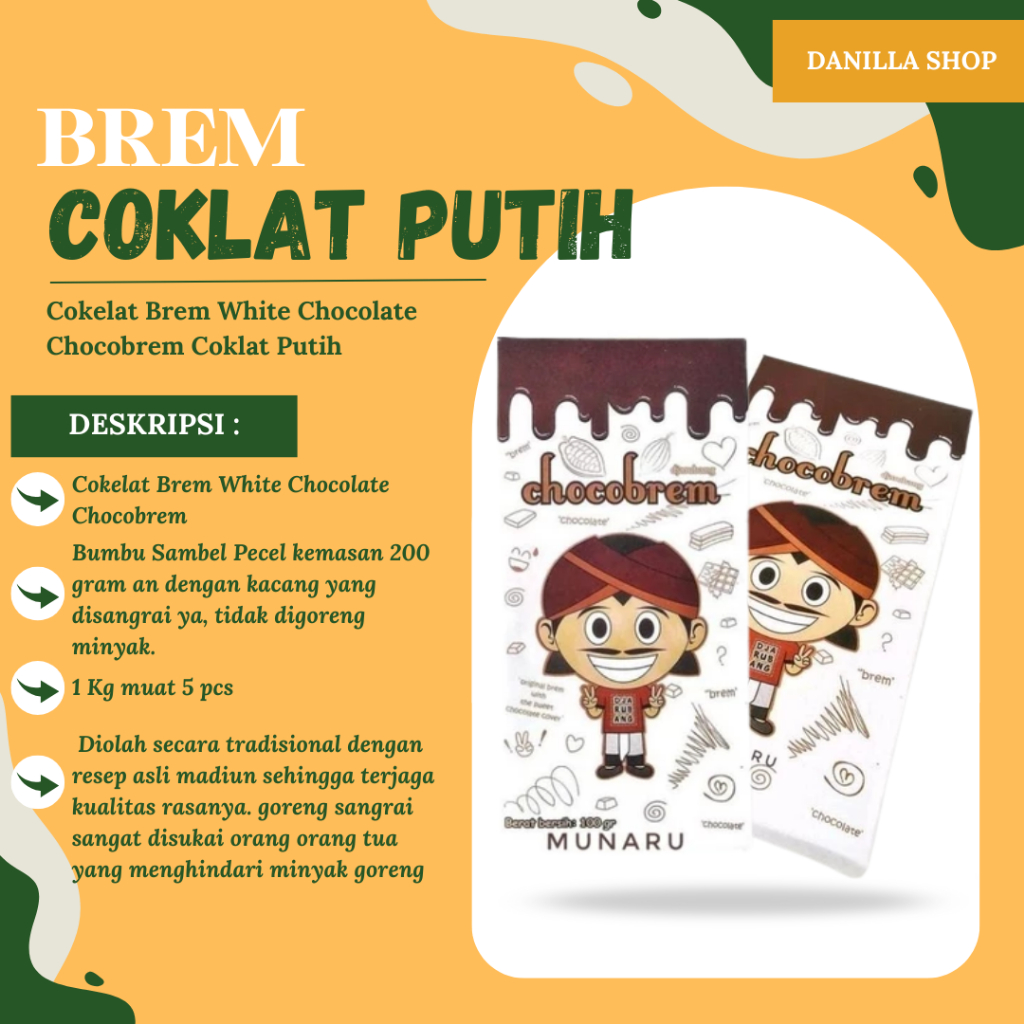 

Cokelat Brem White Chocolate Chocobrem Coklat Putih Premium