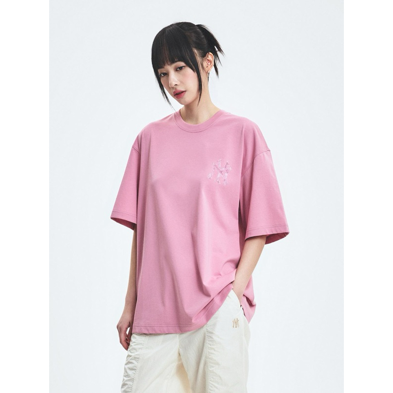 MLB🇰🇷 [25S New Arrival] Denim-like Monogram Big Lux Short Sleeve T-shirt New York Yankees