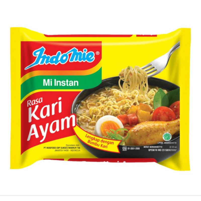 

Indomie Mi Instan Kari Ayam 10pcs X 70 gr