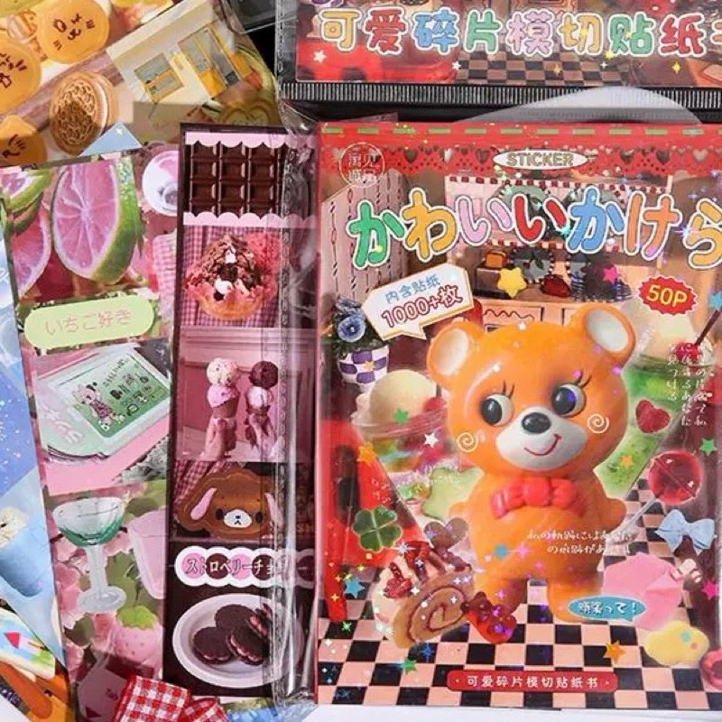 

(Ready) Japanese Sticker Book Bear Juminocore - Journaling Buku Stiker Heisei Retro Y2K Kawaii Japanese Deco