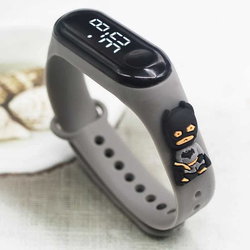 Jam Tangan Batman Untuk Anak Laki-Laki Strap Silikon Jam Tangan Led Anti Air
