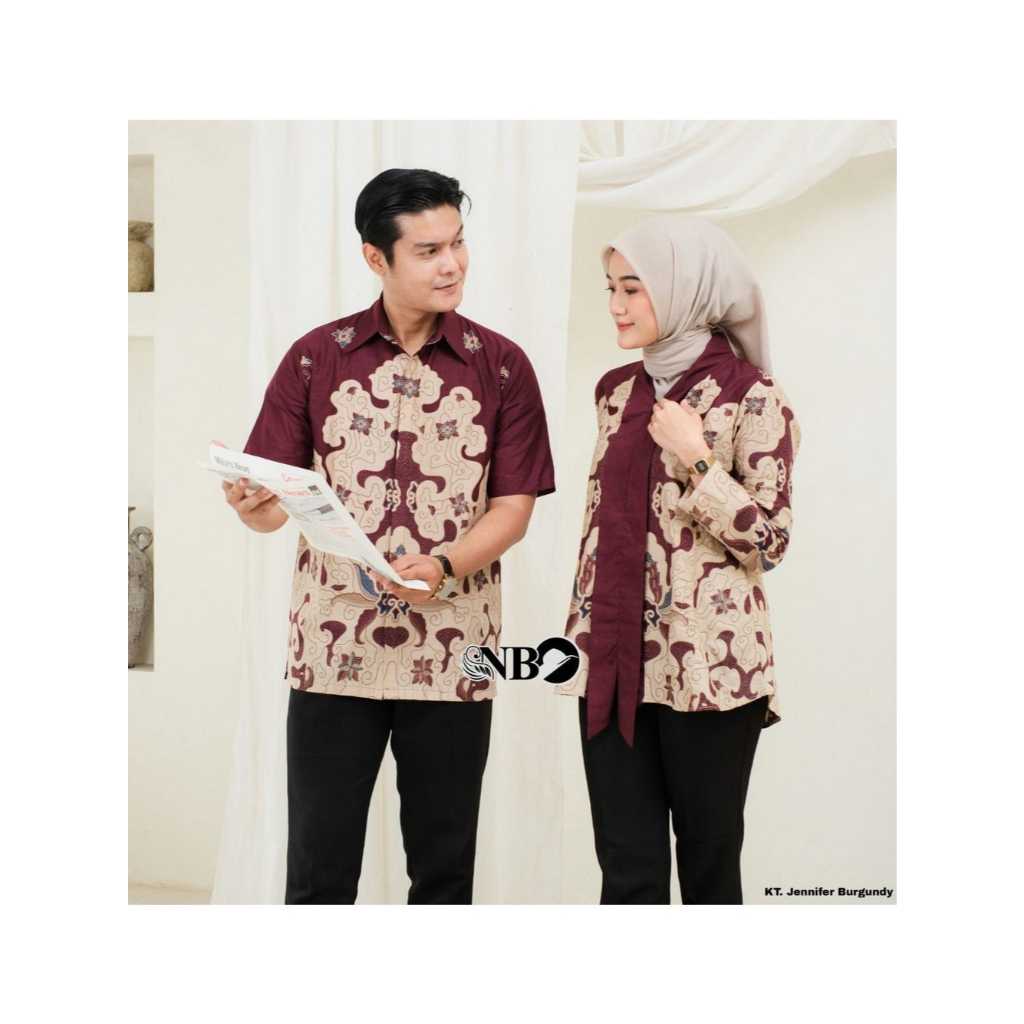 Baju Batik Kemeja Batik Kerja Modern Elegan Model Terbaru 2025 Couple Blouse Hem Batik Ukuran Jumbo 
