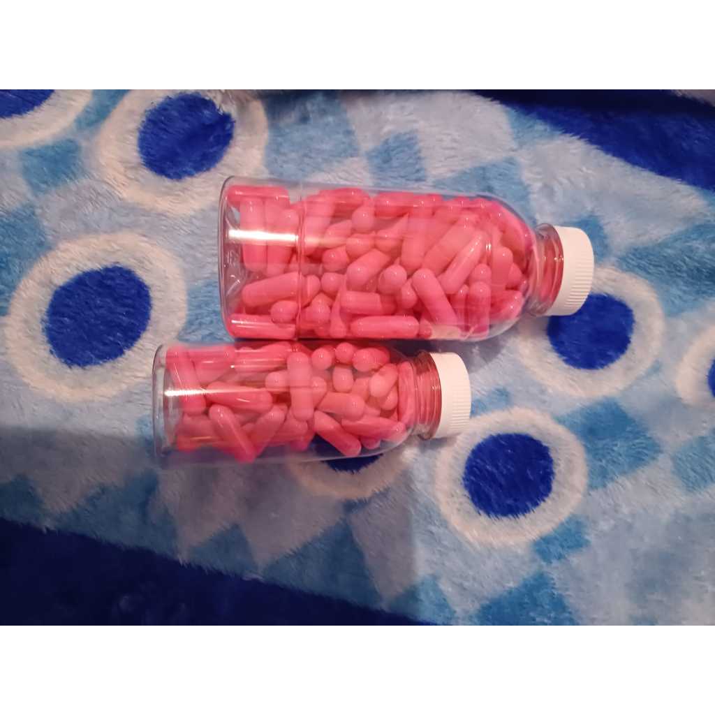 Cangkang Kapsul kosong Warna Merah Muda / Pink ukuran no 0 / KAPSULINDO Halal BPOM