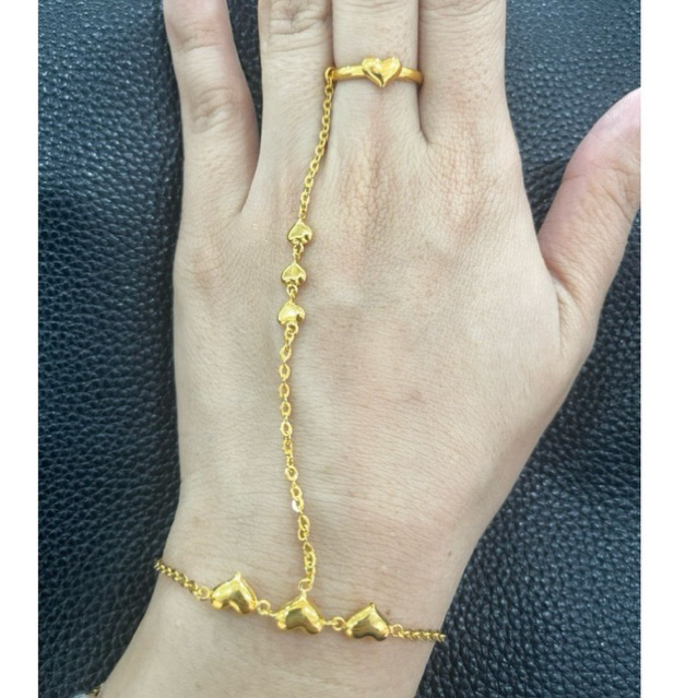 gelang india model love simple elegant emas asli kadar 875
