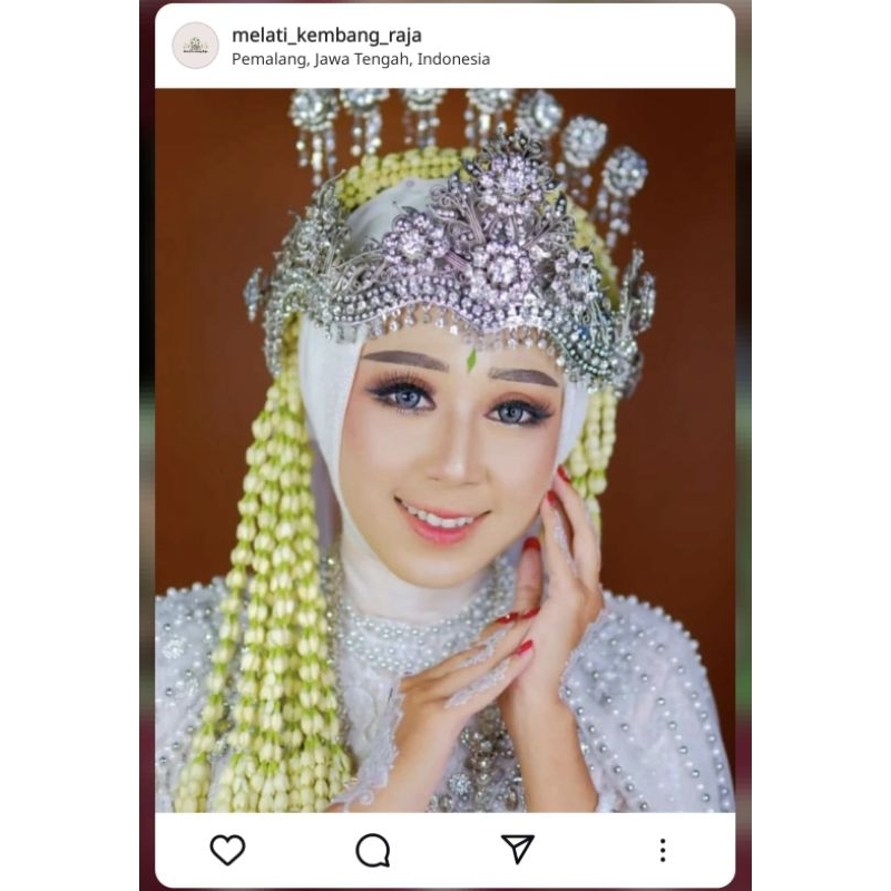 Satu Set Ronce Melati Sunda Siger - Roncean Bunga Melati Asli dan Segar - Melati Kembang Raja
