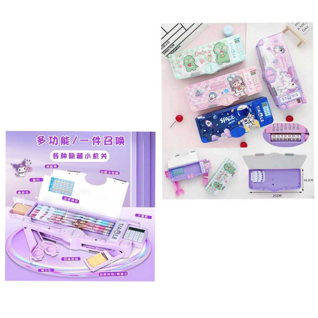 

Kotak Pensil Pop Out Kalkulator Pencil Case Hardtop Tempat Pensil Unicorn Astronot Bunny