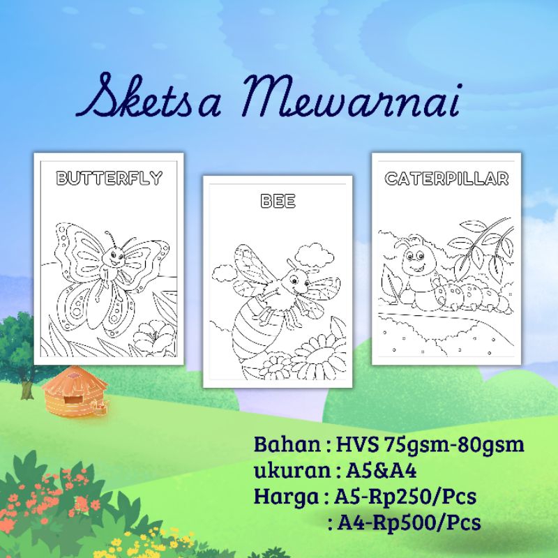 

Lembar Sketsa Mewarnai anak mengenal Hewan
