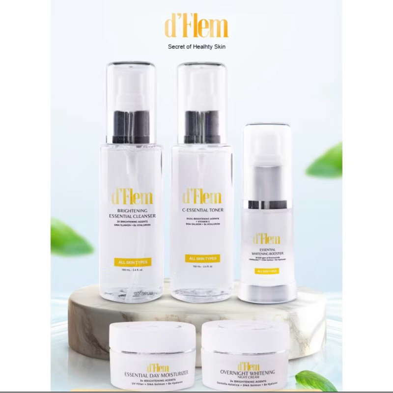 D flem paket skincare 5 item day cream night toner cleasing