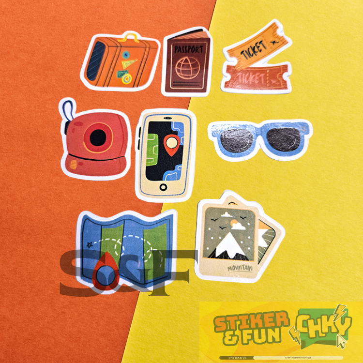 

Stiker Sticker Vinyl Laminasi TRAVELING vol 1