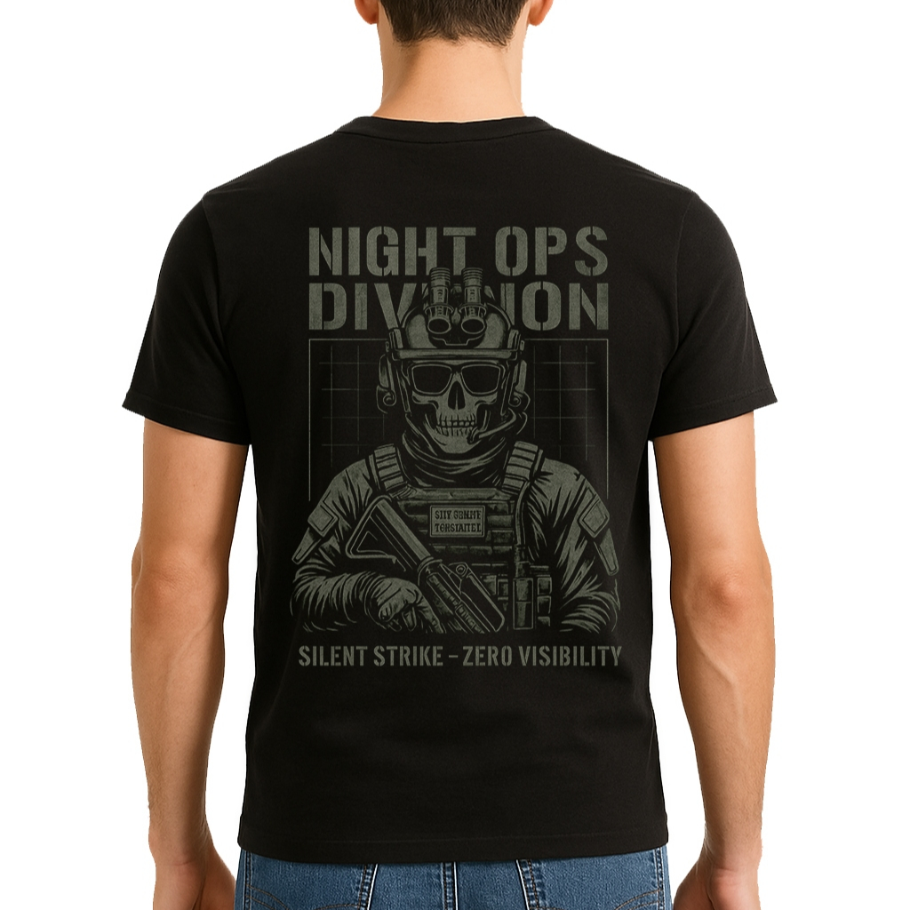 RSA Kaos Tactical Night Ops Division - Baju Taktikal Pria Army Combed 24s - TNI Polisi Brimob