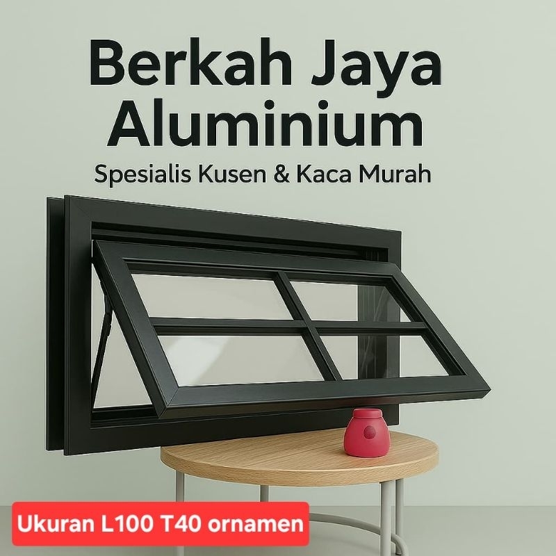 Jendela alumunium casement ornament 40x100