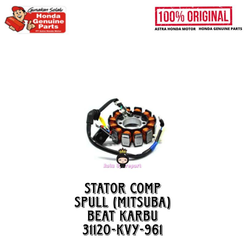 Spull (Stator Comp Ms) Honda BeAT Karbu Original - 31120KVY961 - SPULL HONDA BEAT KARBU - STATOR COM