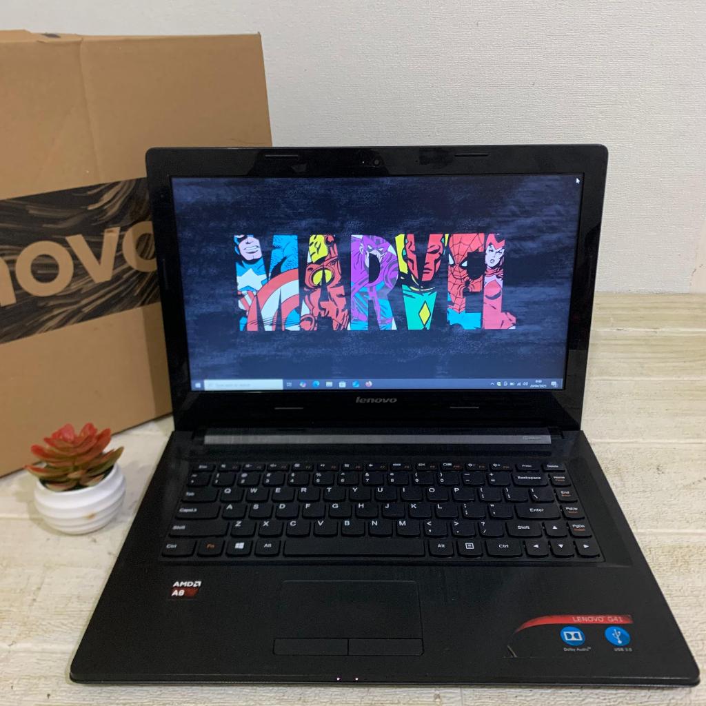 Second Laptop Slim Lenovo G41 35 | A8 7410 | RAM 4 GB | HDD 500 GB  | Layar 14"D | Windows 10 + OHS 