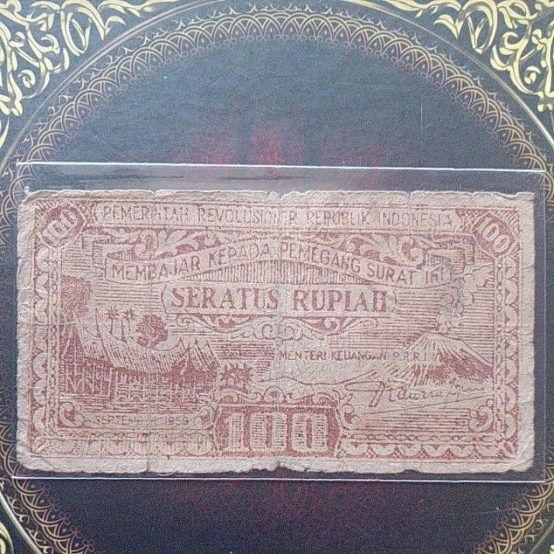 Uang PRRI Permesta 100 rupiah 1959 fine