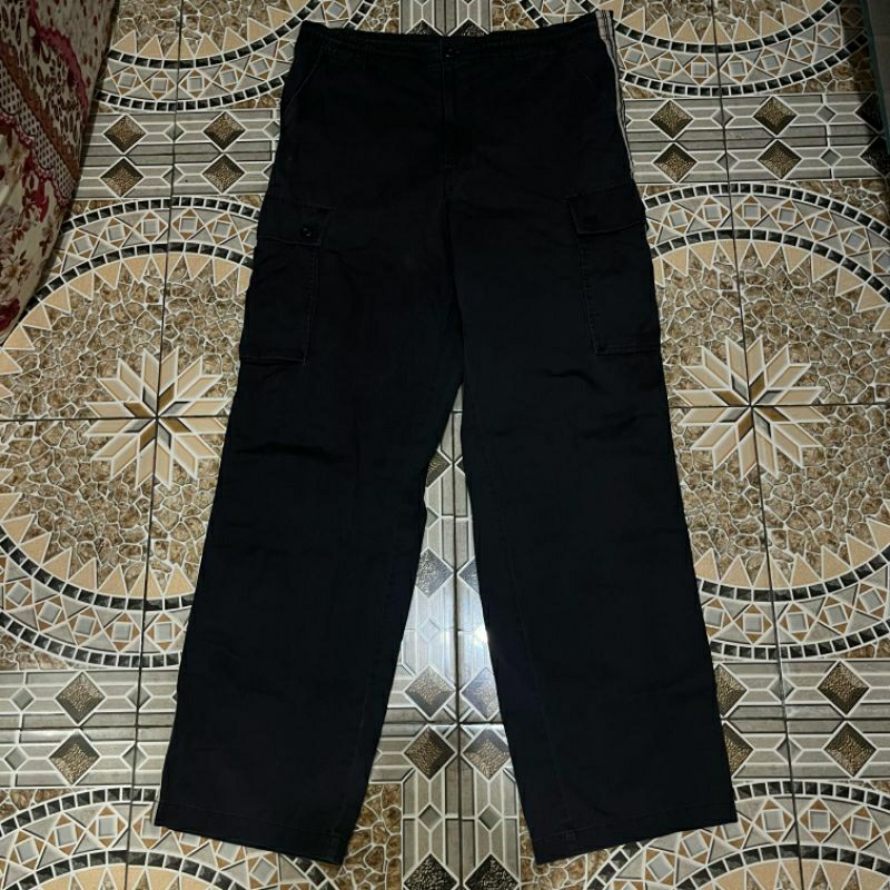 Celana chino cargo Airwalk hitam wash
