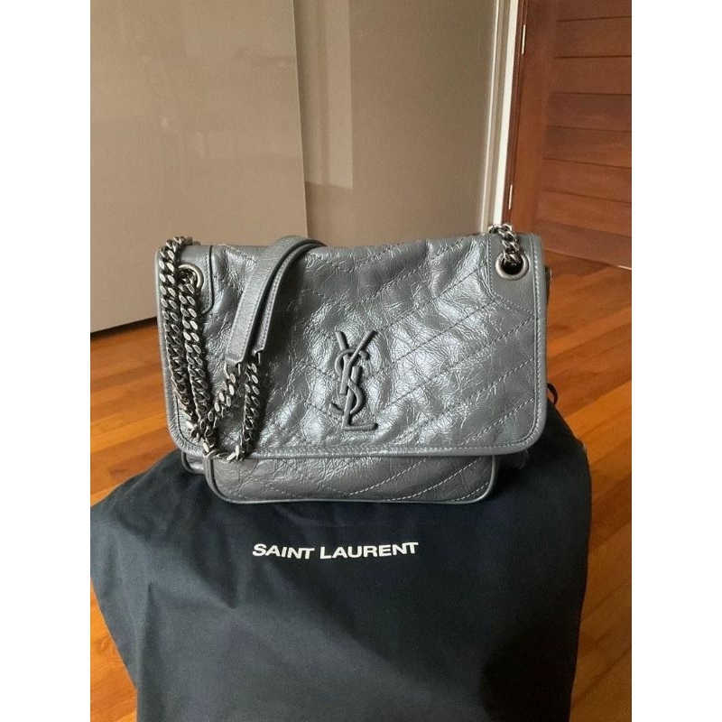 Authentic Medium  YSL Niki Grey Preloved