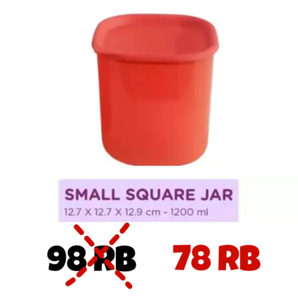 Twin Tulipware SMALL SQUARE JAR TOPLES KUE 1200 ml Toples Kue Lebaran Tulipware Kita