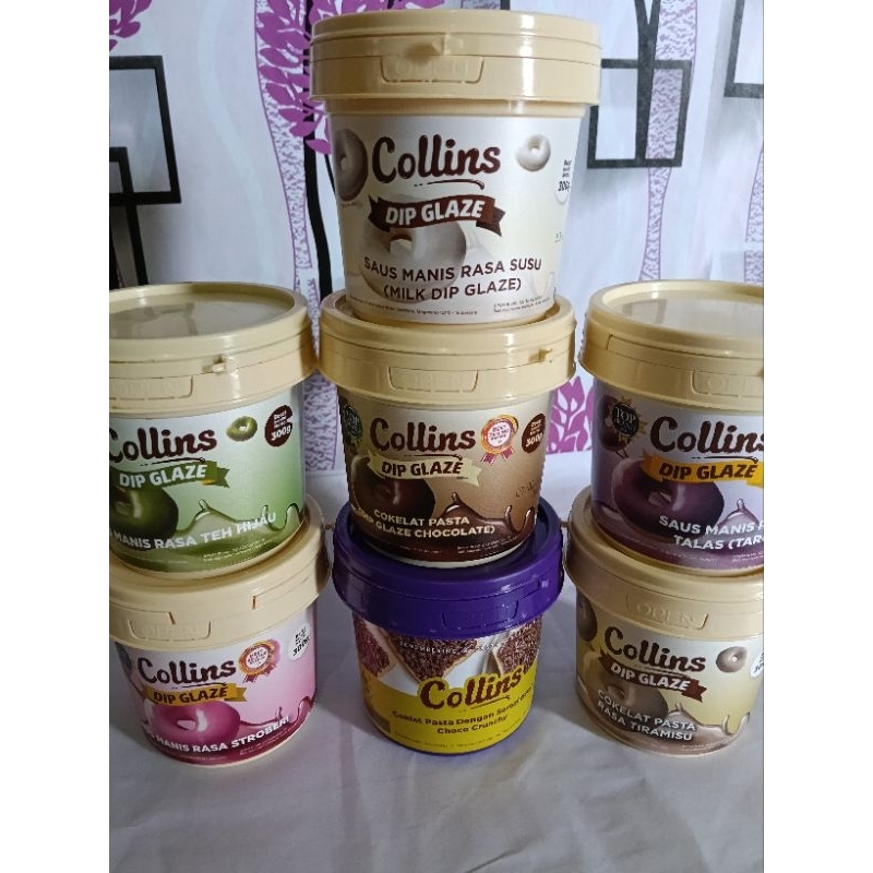

Collins Dip Glaze 300gr Chocolate Tiramisu Strawberry Green Tea TaroToppping.