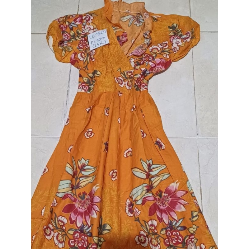 ORANGE FLORAL DRESS - PRELOVED