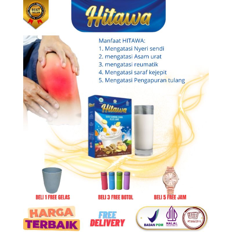 

[BELI 1 FREE GELAS, 3 FREE BOTOL, 5 FREE JAM]HITAWA SUSU ETAWA PLUS JAHE UNTUK MASALAH SENDI