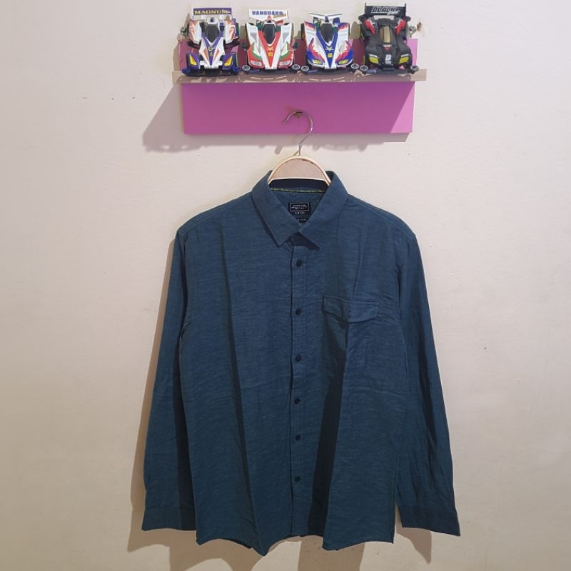 Kemeja Arrow navy lengan panjang M