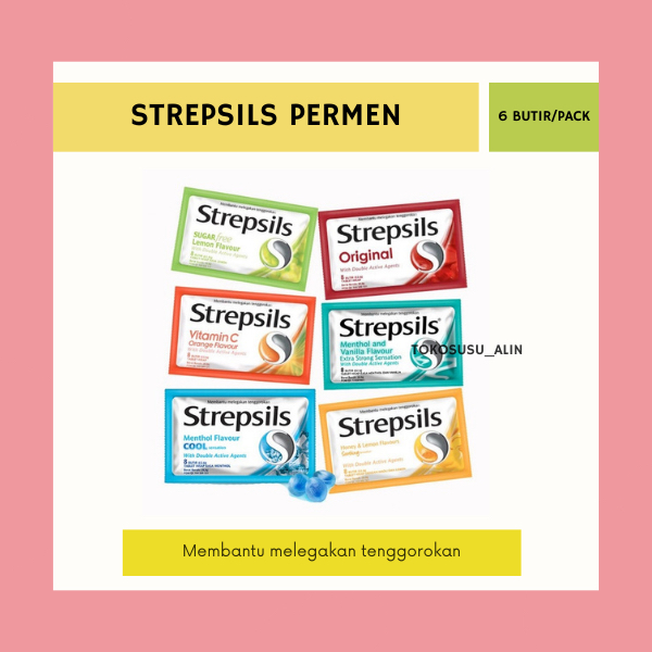 

STREPSILS PERMEN PELEGA TENGGOROKAN 6 PCS PER SACHET