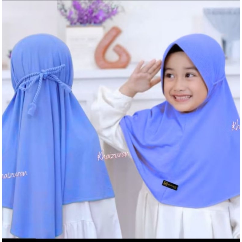 jilbab anak pad tali ropel/hijab instan kids tali tambang/kerudung bergo anak tali ulir