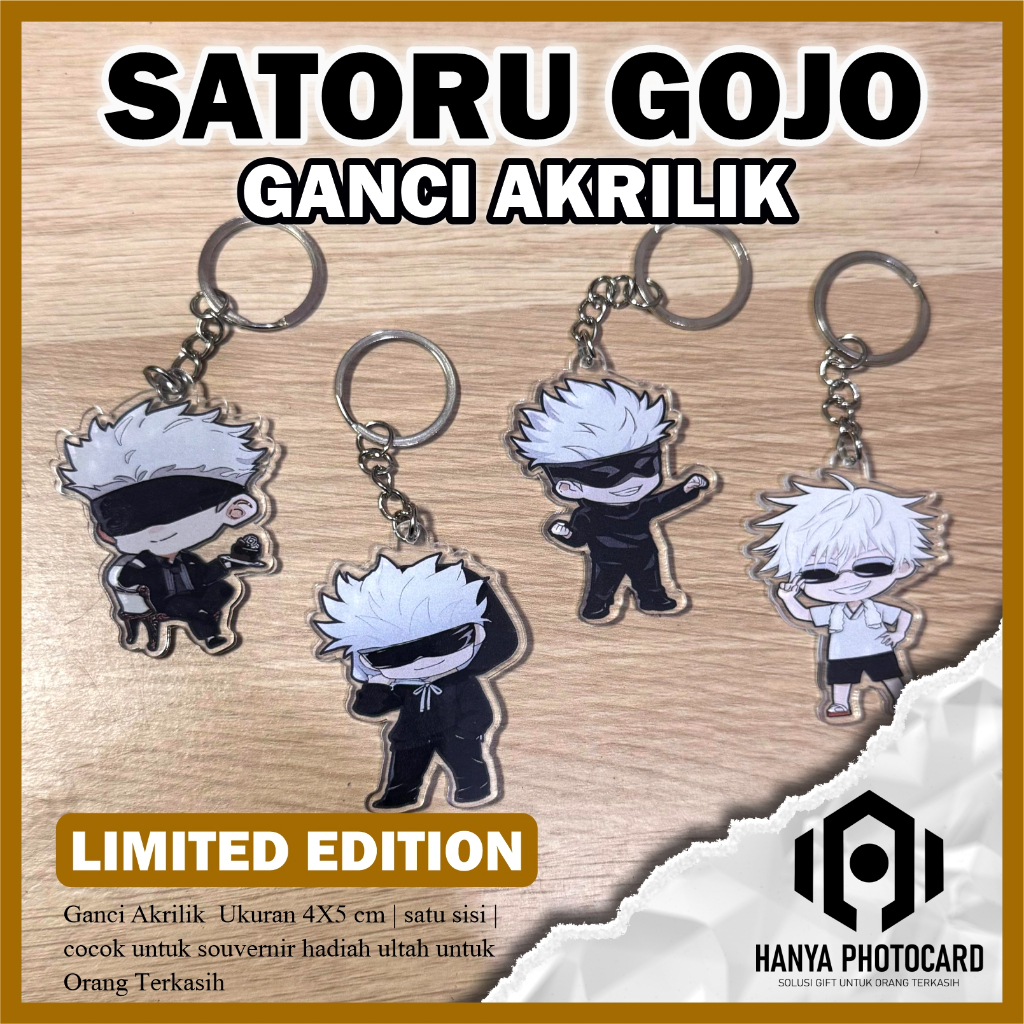 " Keychain/Ganci Akrilik Satoru Gojo (Free 2 Pcs Photocard) Untuk para kolektor " | Unofficial - Lim