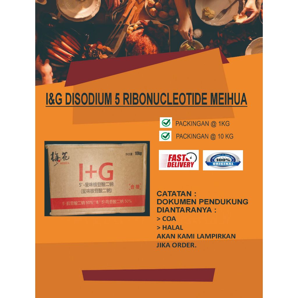 

I&G DISODIUM 5 RIBONUCLEOTIDE / 1000 rasa / RIBOTIDE UKURAN 1 KG DAN 10 KG BERSERTIFIKAT HALAL