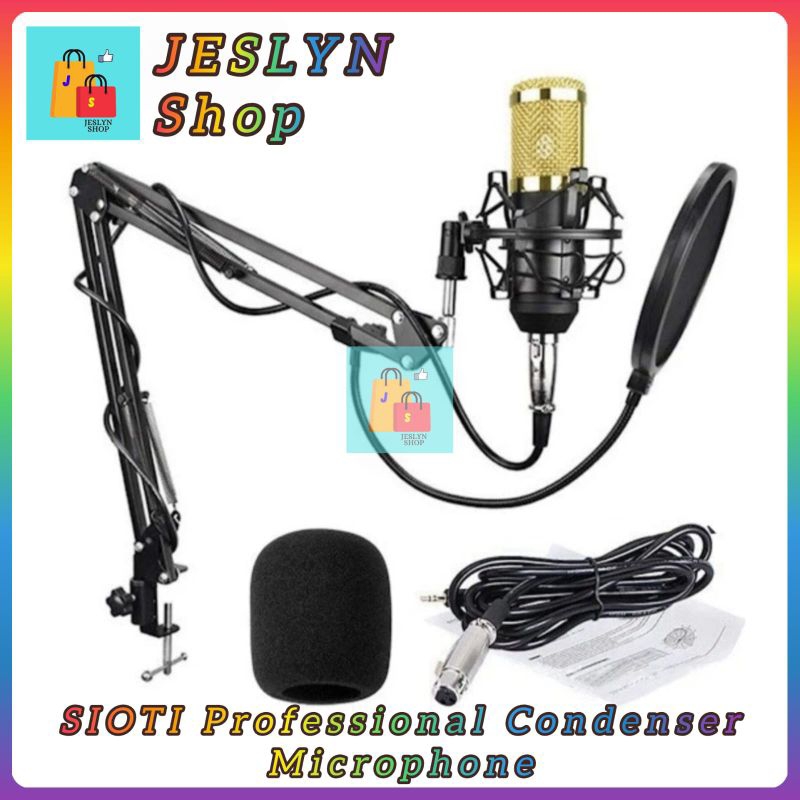 SIOTI Professional Condenser Microphone Mic Studio Kit Paket Free Splitter