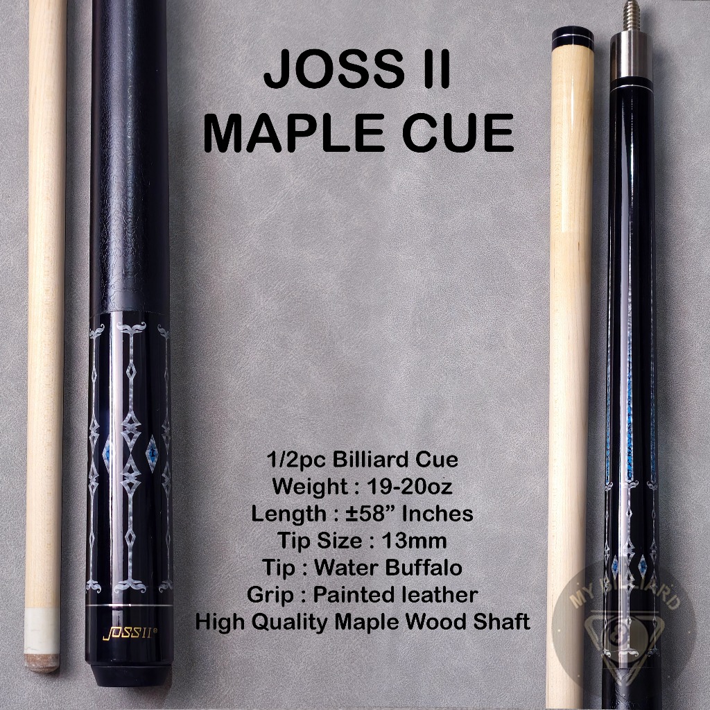 Joss II Stick Billiard Cue Maple Wood 13mm Stik Billiard - Joss 2 Cues Stick Billiar
