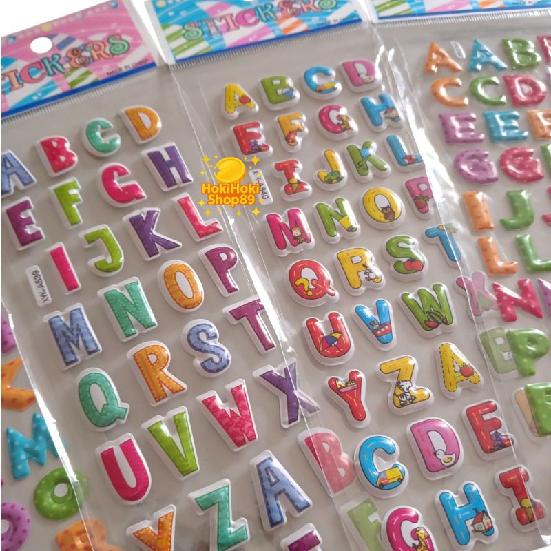 

Stiker Anak Motif Abjad/Stiker Abjad/Mainan Edukasi Anak/Stiker Timbul