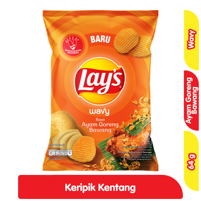 

Lay's Wavy Keripik Kentang Rasa Ayam Goreng Bawang 64 g