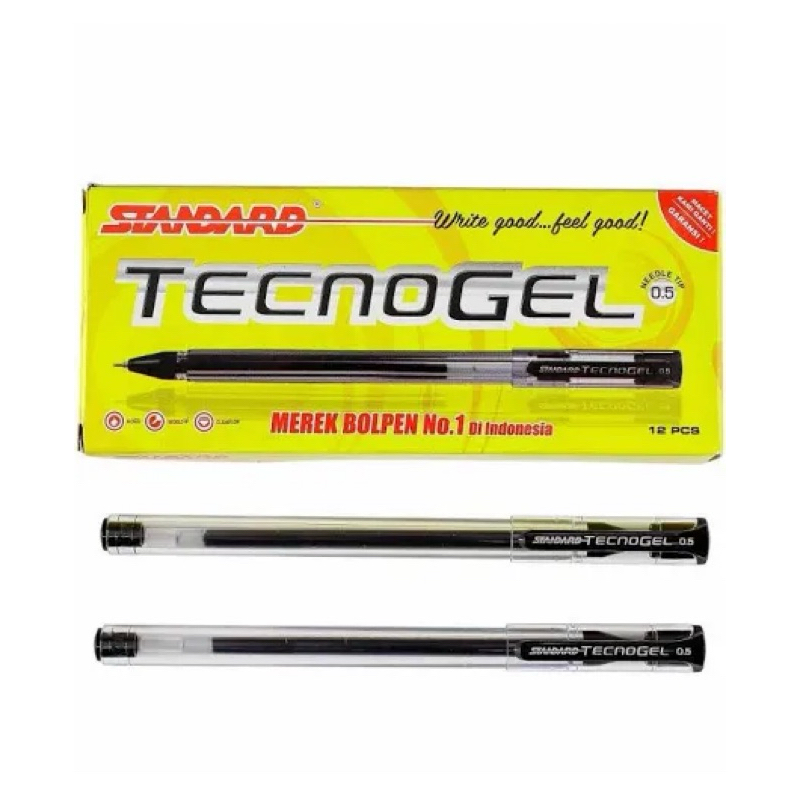 

Pulpen Standard Tecno Gel Hitam