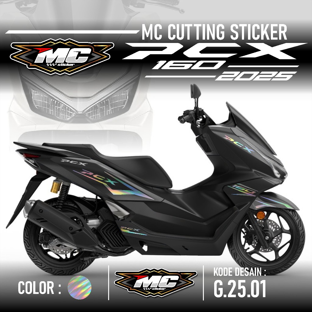 Cutting Sticker Striping PCX 160 NEW 2025 - Aksesoris Motor Stiker Honda PCX 160 2025 Minimalis Skot