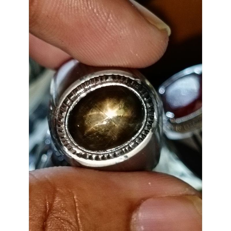 Batu Cincin Black Safir Star