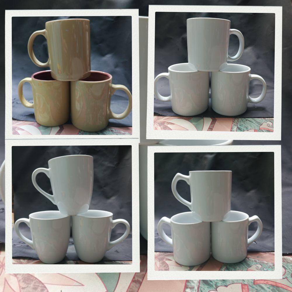 Gelas Mug Keramik Sedikit Reject Polos Tibuah gelas 310ml dapat 3 buah sudah termasuk box pergelas