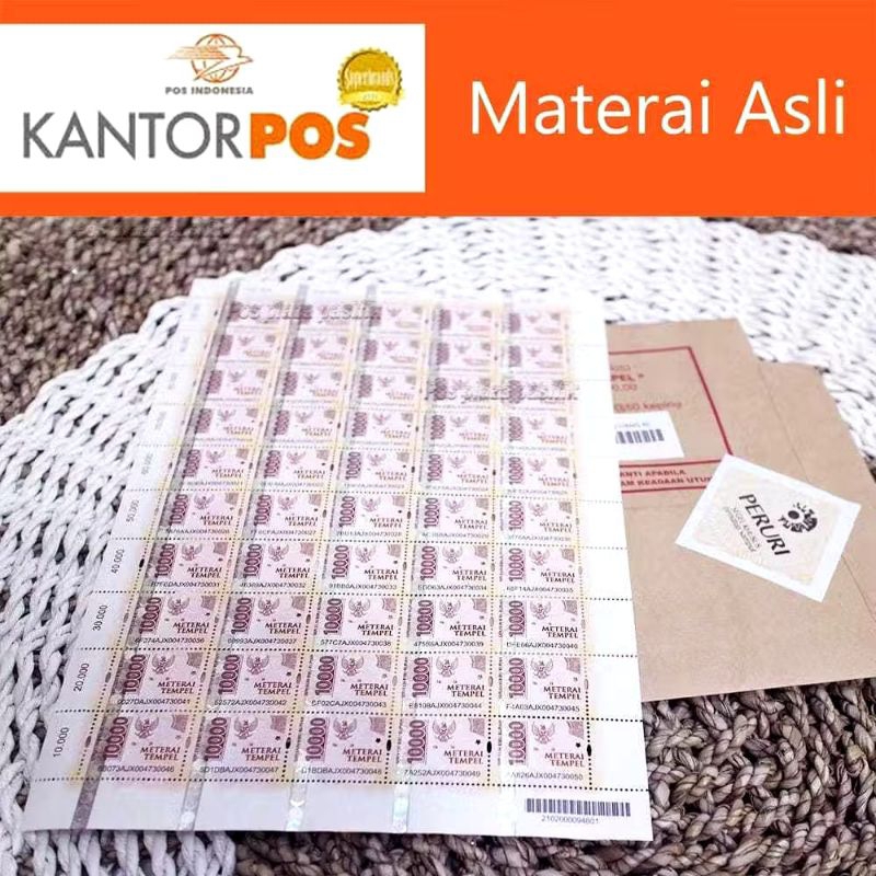 

Materai 10000 Asli pos indonesia materai matrai paket 20 pcs