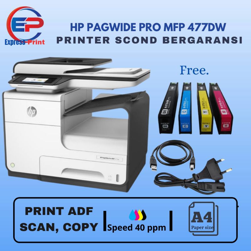 Printer Hp PageWide pro MFP 477dw 477 Include Chipless Bekas Bergaransi  Siap Pakai