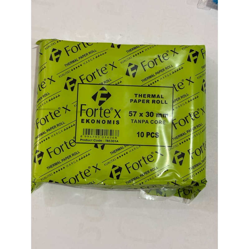 

KERTAS THERMAL FORTE 57 x 30 isi 10 roll THERMAL FORTE 57x30 10 roll