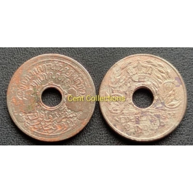 uang kuno KOIN 5 CENT BOLONG NEDERLANDSCH INDIE