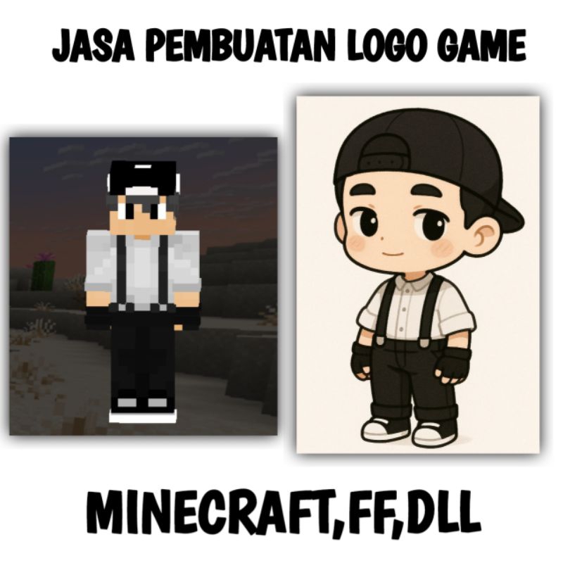 JASA PEMBUATAN LOGO STYLE CHIBI MINECRAFT FF