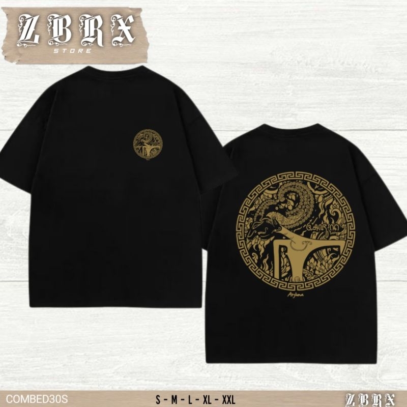 KAOS WAYANG ARJUNA MODEL BULAT GOLD WAYANG ARJUNA