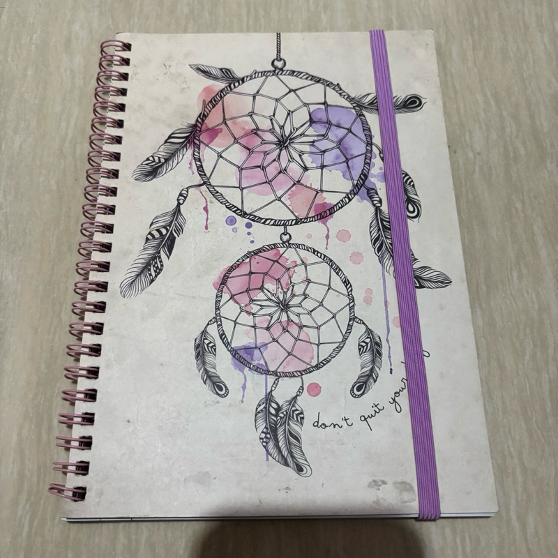

Typo Spinout Note Book A5 - Dream Catcher Feather Cream Purple Pink Krem Ungu
