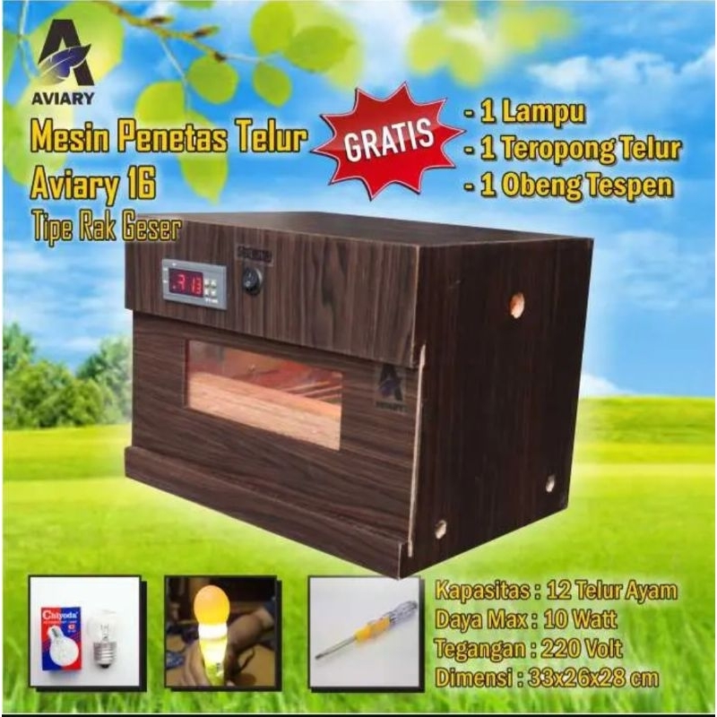 [AV-12]Mesin Penetas Telur Aviary Kapasitas 12 ekonomis higienis