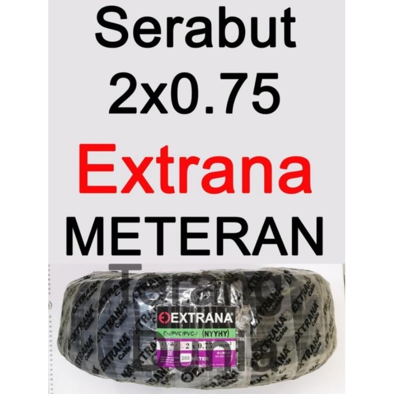 Kabel Serabut 2x0.75 meteran Kabel Serabut 0.75 Kabel Extrana nyyhy 2x0.75 Kabel nyyhy 2x0.75 Extran