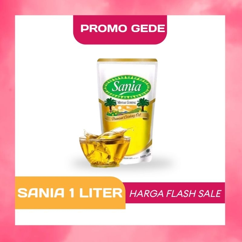 

sania minyak goreng sawit premium cooking oil pouch 1 Liter [PROMO]